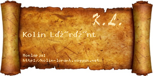 Kolin Lóránt névjegykártya